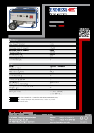 Benzine Generatoren Endress ESE 6000 DBS