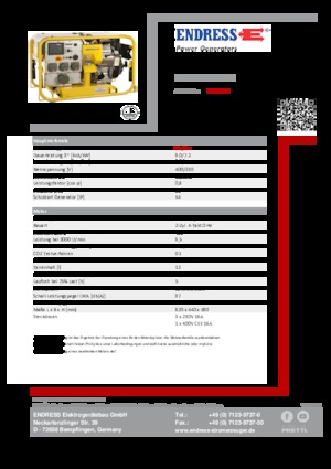 Benzine Generatoren Endress ESE 604 DBG DIN