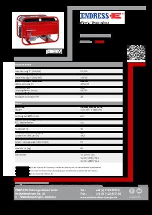 Benzine Generatoren Endress ESE 606 DHS-GT ES