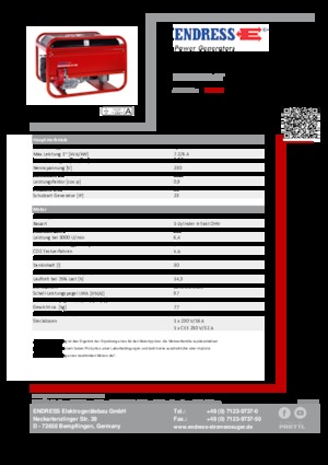 Benzine Generatoren Endress ESE 606 HS-GT ES