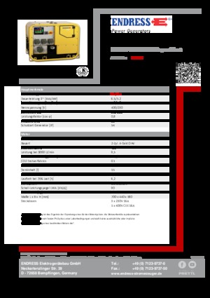 Benzine Generatoren Endress ESE 607 DBG ES DIN Super Silent