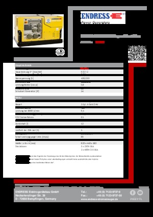 Benzine Generatoren Endress ESE 908 DBG ES DIN Super Silent Plus
