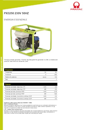 Benzine Generatoren PRAMAC Lifter PX 3250