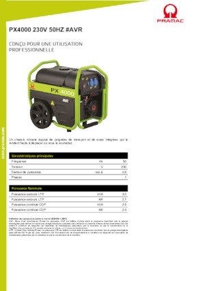 Benzine Generatoren PRAMAC Lifter PX 4000