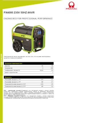 Benzine Generatoren PRAMAC Lifter PX 4000