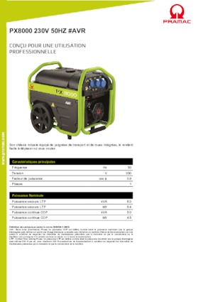 Benzine Generatoren PRAMAC Lifter PX 8000