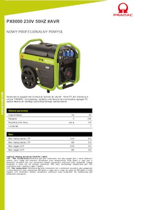 Benzine Generatoren PRAMAC Lifter PX 8000