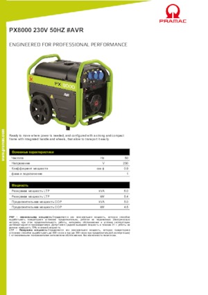 Benzine Generatoren PRAMAC Lifter PX 8000