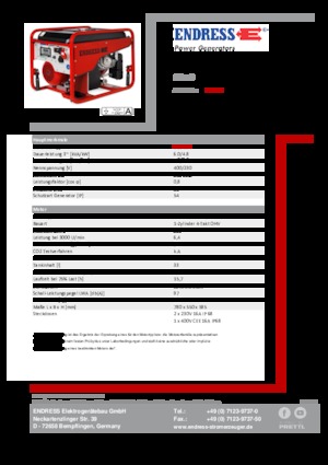 Benzine Generatoren Endress SEA 6