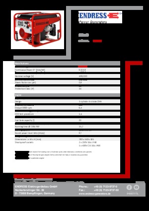 Benzine Generatoren Endress SEA 6