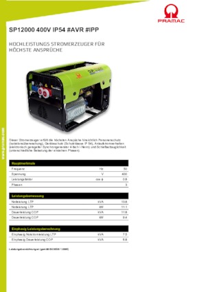 Benzine Generatoren PRAMAC Lifter SP 12000