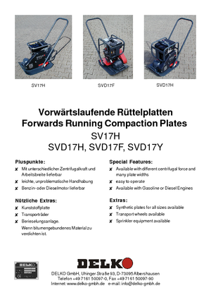 Eenrichtings Trilplaten Delko SV 17 H