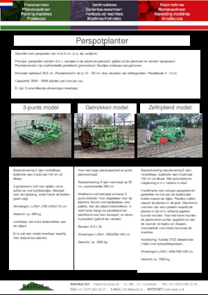 plantmachines Basrijs Soil-block planter self-pr. for in greenhouse 6 r.