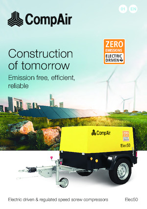 Mobiele Perslucht Compressors - diesel, elektrisch, benzine CompAir Elec50 