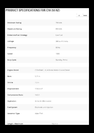 Diesel Generatoren Caterpillar C18-850