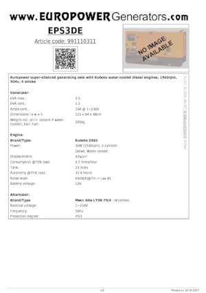 Diesel Generatoren Europower EPS3DE (MA)