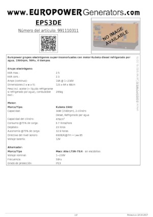 Diesel Generatoren Europower EPS3DE (MA)