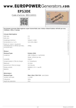 Diesel Generatoren Europower EPS3DE (MA)