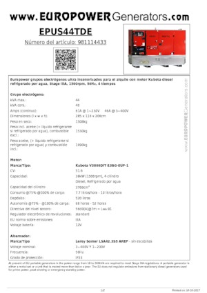 Diesel Generatoren Europower EPUS44TDE (LS)