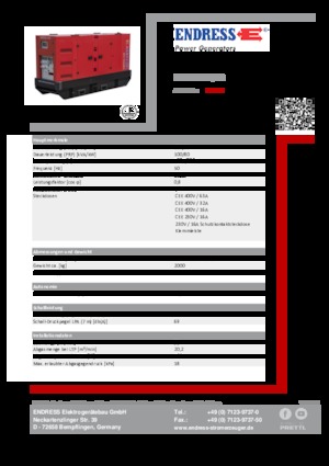 Diesel Generatoren Endress ESE 110 IW/RS