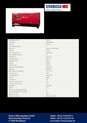 Diesel Generatoren Endress ESE 110 PW/AS