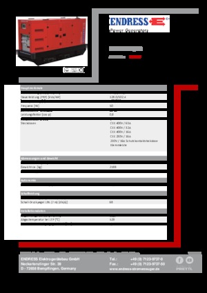 Diesel Generatoren Endress ESE 145 JW/RS