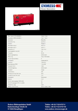 Diesel Generatoren Endress ESE 145 VW/AS