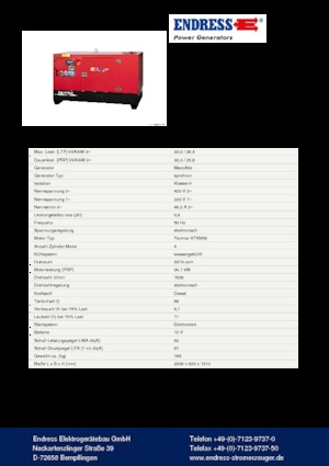 Diesel Generatoren Endress ESE 35 YW-B