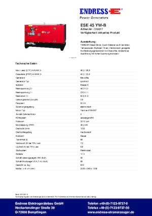 Diesel Generatoren Endress ESE 45 YW-B