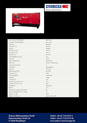 Diesel Generatoren Endress ESE 65 PW/AS