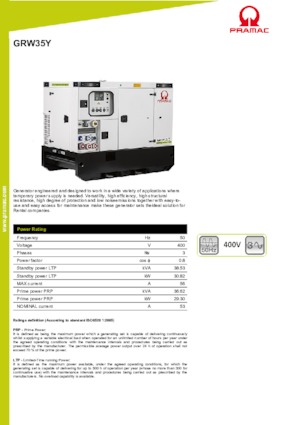 Diesel Generatoren PRAMAC Lifter GRW 35 Y
