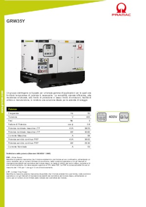 Diesel Generatoren PRAMAC Lifter GRW 35 Y