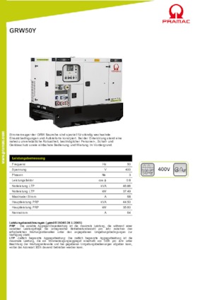 Diesel Generatoren PRAMAC Lifter GRW 50 Y