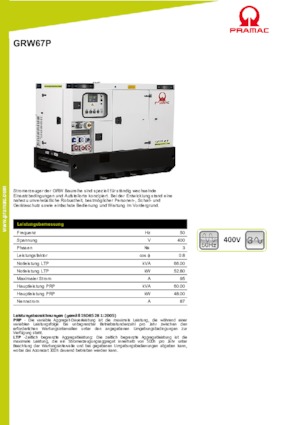 Diesel Generatoren PRAMAC Lifter GRW 67 P