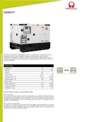 Diesel Generatoren PRAMAC Lifter GRW 67 P