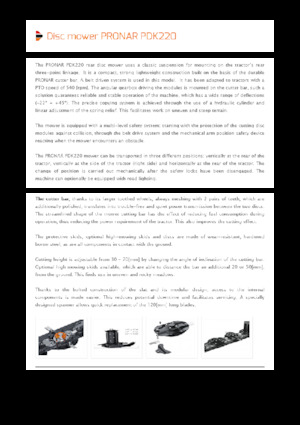 Achtermaaier - Schijf zonder kneuzer Pronar PDK 220