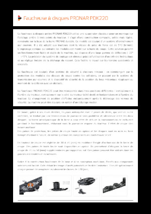 Achtermaaier - Schijf zonder kneuzer Pronar PDK 220