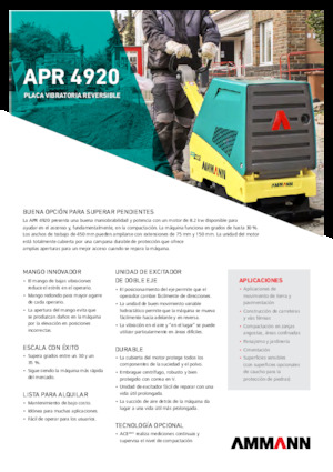 Omkeerbare Trilplaten Ammann APR 4920