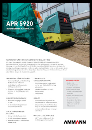Omkeerbare Trilplaten Ammann APR 5920
