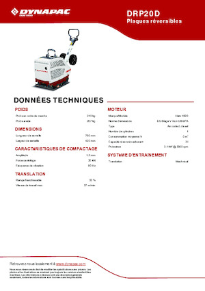 Omkeerbare Trilplaten Dynapac DRP20D