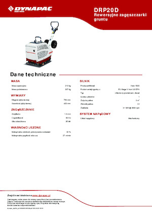 Omkeerbare Trilplaten Dynapac DRP20D