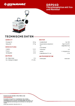 Omkeerbare Trilplaten Dynapac DRP25D