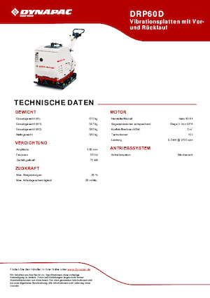 Omkeerbare Trilplaten Dynapac DRP60D