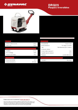 Omkeerbare Trilplaten Dynapac DRQ25