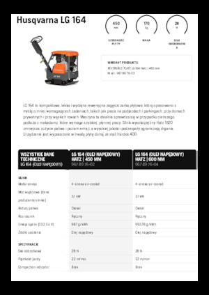 Omkeerbare Trilplaten Husqvarna LG 164