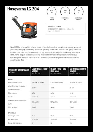 Omkeerbare Trilplaten Husqvarna LG 204