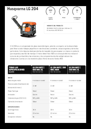 Omkeerbare Trilplaten Husqvarna LG 204