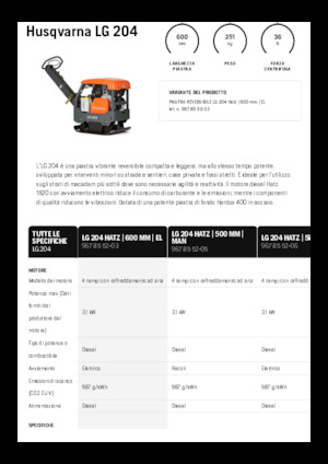 Omkeerbare Trilplaten Husqvarna LG 204