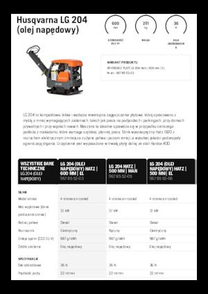 Omkeerbare Trilplaten Husqvarna LG 204