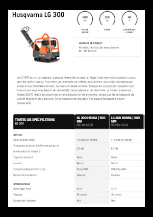 Omkeerbare Trilplaten Husqvarna LG 300